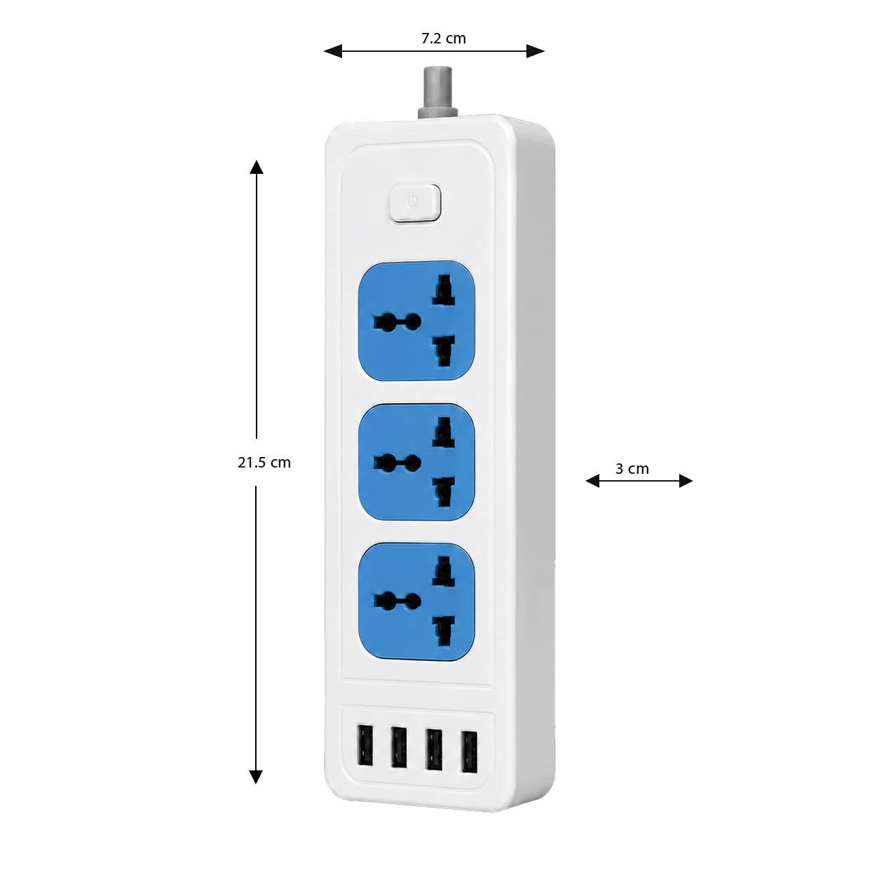 صورة مشترك كهرباء USB 4 منافذ أبيض 2 متر - صورة 2