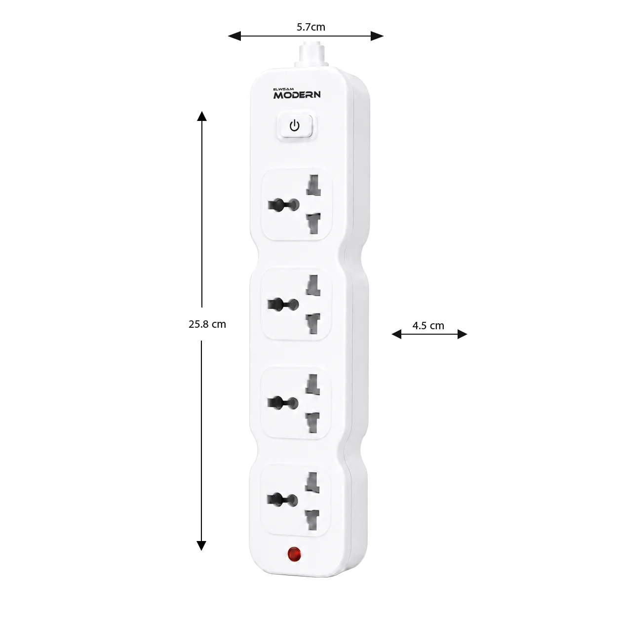 مشترك 4 UK - فيشة ثلاثية- ابيض - 3 متر - صورة 2